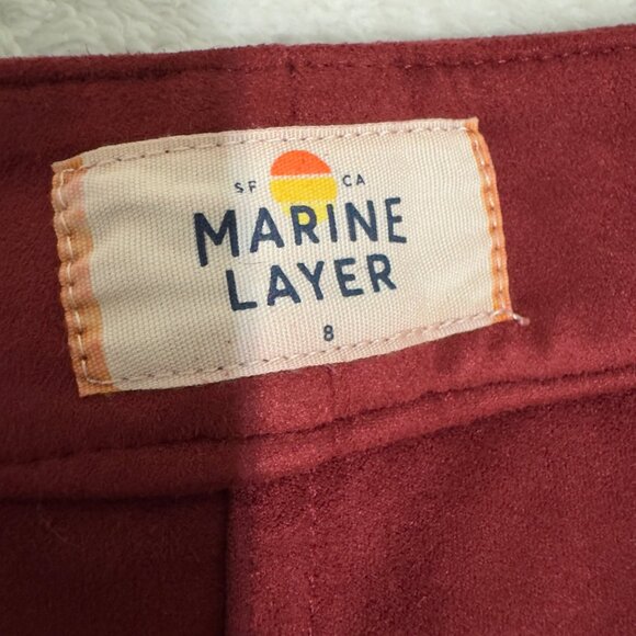 Marine Layer Re-Spun Myra Mini Skirt Cabernet Button-Front (8) front pockets new - Picture 3 of 11